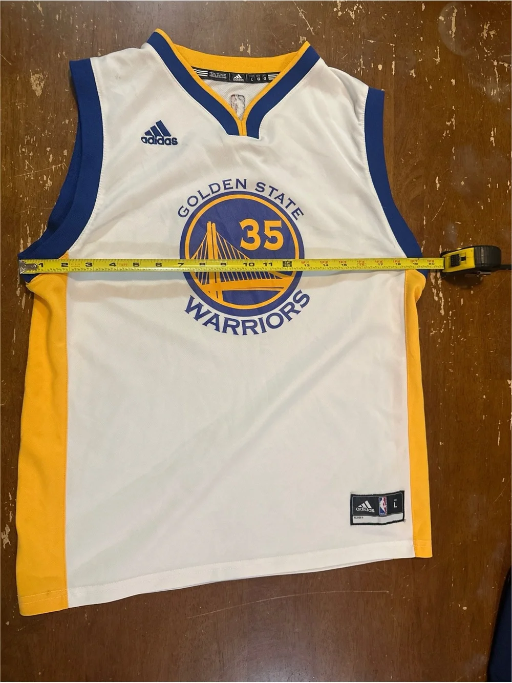 adidas White Golden State Warriors Kevin Durant Size Large